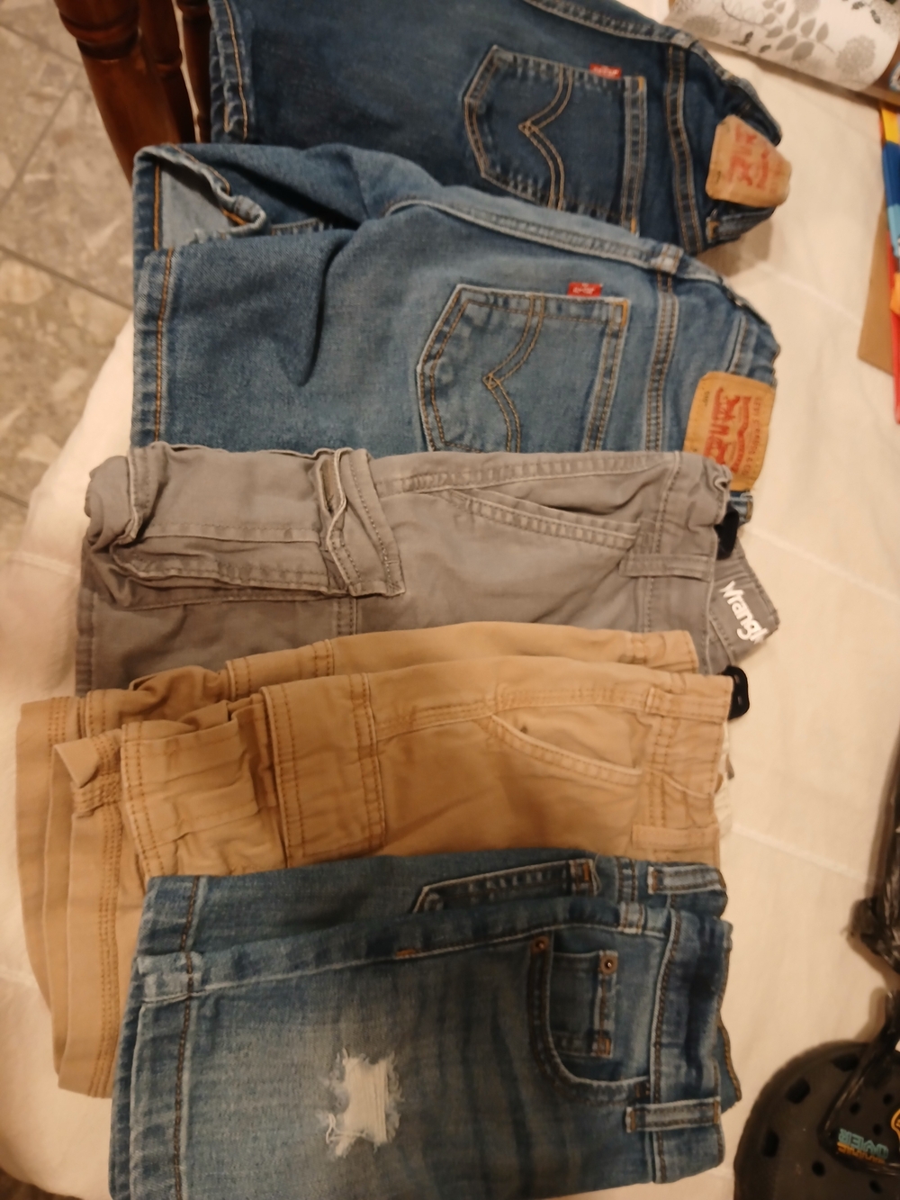 Levi's Kids Blue, Gray and Tan Denim & Khaki Bottoms Bundle